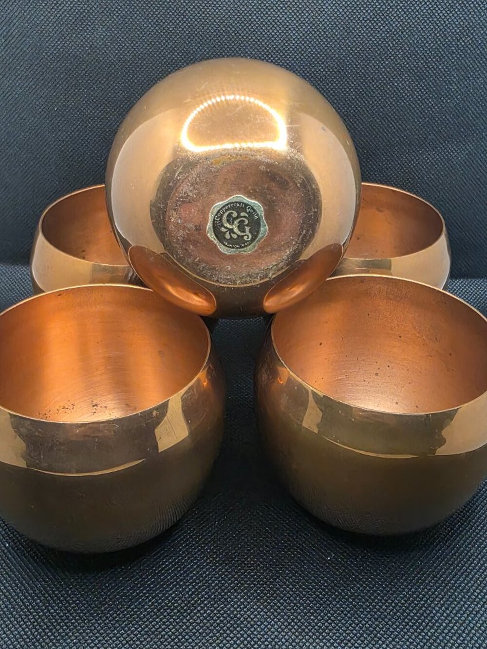 Vintage Coppercraft Guild Copper Cups Set of 5
